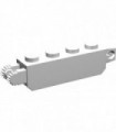 White Hinge Brick 1 x 4 Locking with 1 Finger Vertical End and 2 Fingers Vertical End