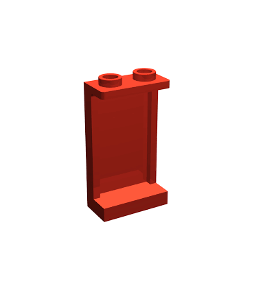 Red Panel 1 x 2 x 3 with Side Supports - Hollow Studs