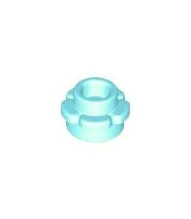 Light Aqua Plate, Round 1 x 1 with Flower Edge (5 Petals)