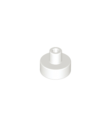 White Tile, Round 1 x 1 with Bar and Pin Holder