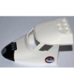 White Aircraft Fuselage Curved Forward 6 x 10 with 3 Window Panes with Black Nose and Space Logo Stickers