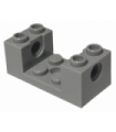 Dark Bluish Gray Technic, Brick 2 x 4 x 1 1/3 with Holes and 2 x 2 Cutout