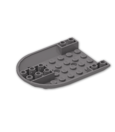 Dark Bluish Gray Aircraft Fuselage Curved Forward 6 x 8 Bottom