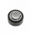 Light Bluish Gray Wheel 11mm D. x 8mm with Center Groove with Black Tire 14mm D. x 6mm Solid Smooth
