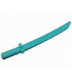 Medium Azure Minifig, Weapon Sword, Shamshir/Katana (Square Guard) with Capped Pommel and Holes in Crossguard and Blade
