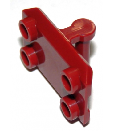 Dark Red Plate, Modified 2 x 3 Inverted with 4 Studs and Handle on Bottom - Closed Ends (Rocker Plate)