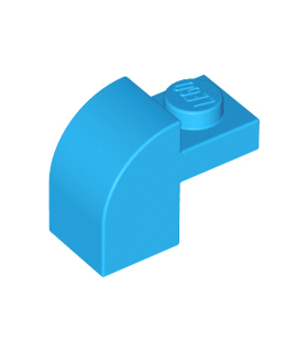 Dark Azure Brick, Modified 1 x 2 x 1 1/3 with Curved Top