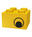 Yellow Brick 2 x 2 with Eye without White Pattern on Two Sides, Offset