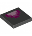 Black Tile 2 x 2 with Groove with Light Purple, Medium Purple and Purple Minecraft Geometric Pattern