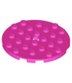 Dark Pink Plate, Round 6 x 6 with Hole