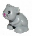 Light Bluish Gray Hamster / Mouse, Friends / Elves with Black Eyes and Whiskers and Magenta Nose and Mouth Pattern
