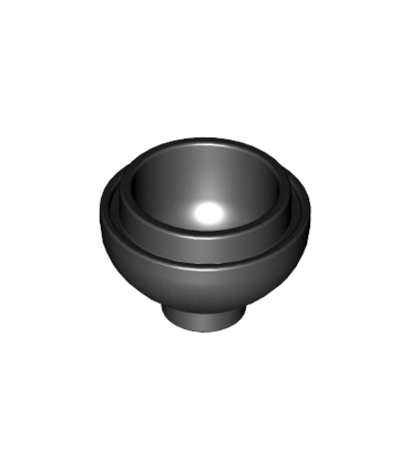 Black Brick, Round 2 x 2 Dome Bottom