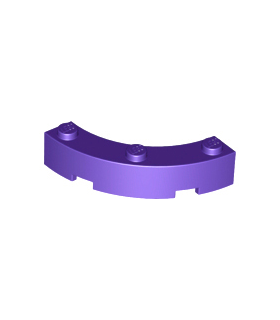 Dark Purple Brick, Round Corner 4 x 4 Macaroni Wide with 3 Studs