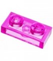 Trans-Dark Pink Plate 1 x 2