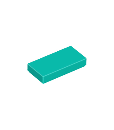 Dark Turquoise Tile 1 x 2
