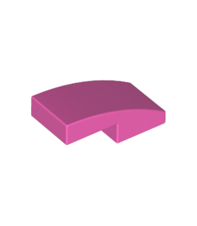 Dark Pink Slope, Curved 2 x 1 No Studs