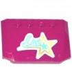 Magenta Wedge 4 x 6 x 2/3 Triple Curved with 'Livi' and Gold and Medium Azure Star Pattern