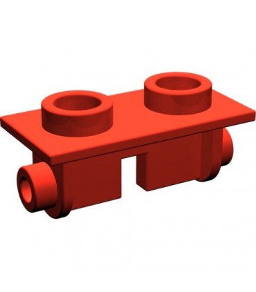 Red Hinge Brick 1 x 2 Top Plate Thin