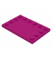 Magenta Tile, Modified 4 x 6 with Studs on Edges