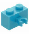 Medium Azure Brick, Modified 1 x 2 with Vertical Clip