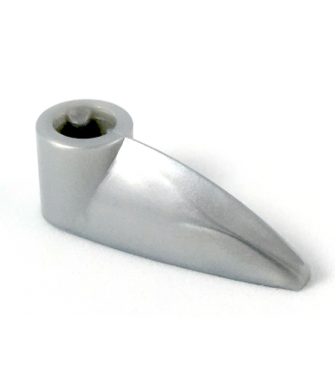 Pearl Light Gray Bionicle 1 x 3 Tooth with Axle Hole