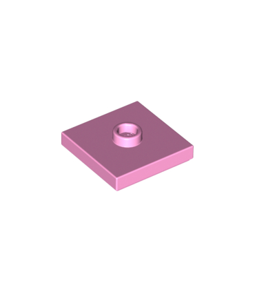 Bright Pink Plate, Modified 2 x 2 with Groove and 1 Stud in Center