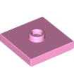 Bright Pink Plate, Modified 2 x 2 with Groove and 1 Stud in Center