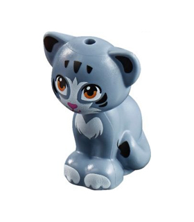 Sand Blue Cat, Friends / Elves, Sitting with Medium Dark Flesh Eyes, Dark Pink Nose and Black and White Patches