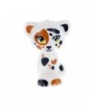 White Cat, Friends / Elves, Sitting with Black Nose and Lime Eyes, Dark Orange and Black Patches