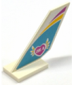 White Tail Shuttle with Yellow and Magenta Stripes and 'HLA' in Winged Heart on Medium Azure Background