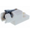 White Plate, Modified 1 x 2 with Mini Blaster / Shooter with Dark Bluish Gray Trigger
