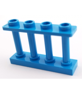 Dark Azure Fence 1 x 4 x 2 Spindled with 4 Studs