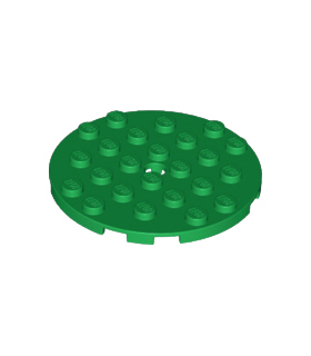 Green Plate, Round 6 x 6 with Hole