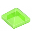 Trans-Bright Green Slope 45 1 x 1 x 2/3 Quadruple Convex Pyramid