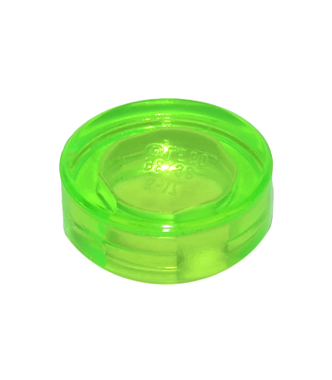 Trans-Bright Green Tile, Round 1 x 1