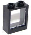 Black Window 1 x 2 x 2 Flat Front with Trans-Clear Glass