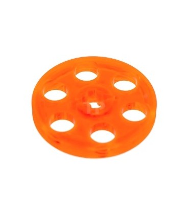 Trans-Neon Orange Technic Wedge Belt Wheel (Pulley)
