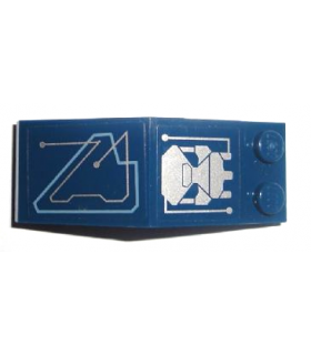 Dark Blue Windscreen 5 x 2 x 1 2/3 with Computer Pattern Model Right Side