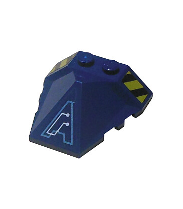 Dark Blue Wedge 4 x 4 Pyramid Center with Stripes and Exo-Force Circuitry Left Pattern G