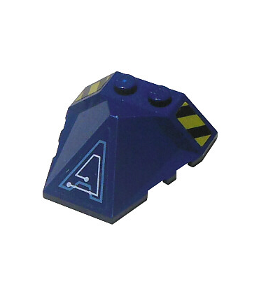 Dark Blue Wedge 4 x 4 Pyramid Center with Stripes and Exo-Force Circuitry Right Pattern H