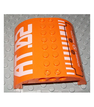 Orange Slope, Curved 8 x 8 x 2 Double with 'AT.02' and 'DANGER AMMUNITION' Pattern