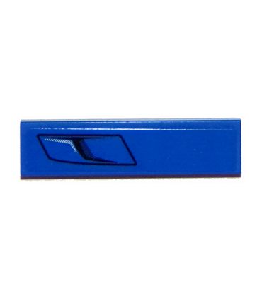 Blue Tile 1 x 4 with Hood Air Vent Pattern Model Left Side