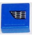 Blue Tile 1 x 1 with Groove with Ford Mustang Lower Grille Honeycomb Pattern Model Right