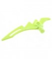 Yellowish Green Minifigure, Weapon Crescent Blade, Serrated with Bar