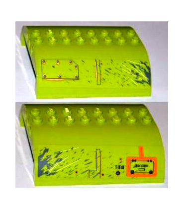 Lime Slope, Curved 8 x 8 x 2 Double with Bolted Panel, 'TMA' and 'DANGER' Pattern