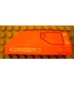Orange Wedge 8 x 3 x 2 Open Right with 'DANGER' and 'EJECT' and Hatch Pattern