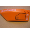Orange Wedge 8 x 3 x 2 Open Left with 'DANGER' and 'EJECT' and Hatch Pattern
