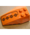Orange Wedge 6 x 4 Triple Curved with 'CAUTION' and Circuitry Pattern Left