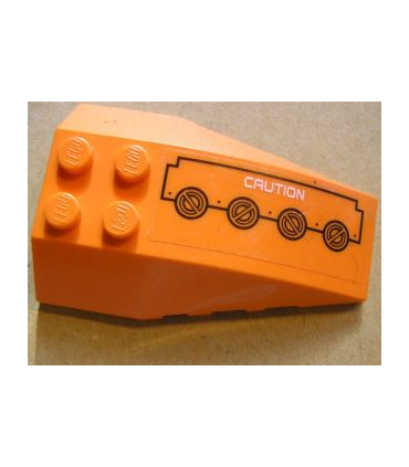 Orange Wedge 6 x 4 Triple Curved with 'CAUTION' and Circuitry Pattern Right