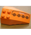 Orange Wedge 6 x 4 Triple Curved with 'CAUTION' and Circuitry Pattern Right